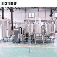 Équipement de brassage de bière artisanale de 500 litres à deux cuves, système de brasserie à chauffage à la vapeur
