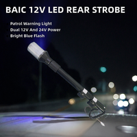 Feux stroboscopiques arrière à LED bleus J&Z TECH 12V/24V pour moto, patrouille, montage sur poteau en aluminium, feux d'avertissement, accessoire automobile
