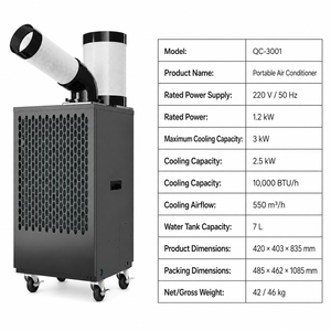 เครื่องปรับอากาศแบบพกพา 10,000 BTU สำหรับทำความเย็นเท่านั้น เหมาะสำหรับคลังสินค้า โรงงาน บ้าน และโรงแรม ประหยัดพลังงาน ประสิทธิภาพสูง - Product Image 6