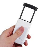 Portable Led Rectangular Pull-out Magnifier with LED Light HD 4X Acrylic Optical Lens Folding Magnifying Glass for Jewelry