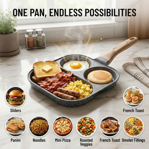 Sartén E-Top de aluminio antiadherente estilo granito para huevos, omeletes, 3 tazas, para hacer hamburguesas, huevos fritos, panqueques y cerdo - Product Image 5