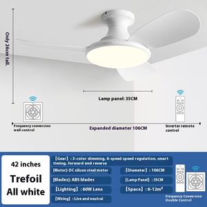 Ventilateur de plafond à grande puissance, ventilateur de plafond à 5 pales, en bois, télécommande, faible bruit, <span class=keywords><strong>pour</strong></span> la maison, la salle à manger, célébré sur <span class=keywords><strong>Internet</strong></span> - Product Image 6