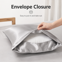 Taie d'oreiller en satin 100% polyester, douce, disponible en plusieurs couleurs