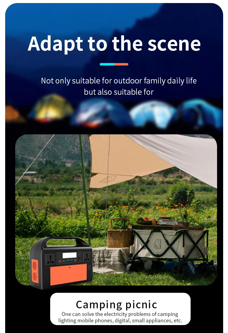 333Wh Mobile Phone Laptop Camping 300W Outdoor Solar Generator Portable Power Station - Power Station - 8