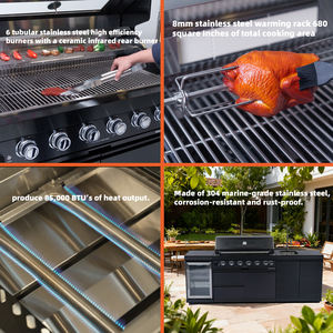 En stock entrepôt USA – Offre Spéciale – Ensemble de cuisine BBQ modulaire extérieur noir 85000 BTU au propane/<span class=keywords><strong>gaz</strong></span> naturel pour <span class=keywords><strong>balcon</strong></span> - Product Image 3