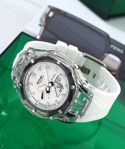 Montre de sport multifonctionnelle de forme angulaire Ga2100 série <span class=keywords><strong>g</strong></span> style choc <span class=keywords><strong>bracelet</strong></span> en silicone double affichage <span class=keywords><strong>transparent</strong></span> montres pour hommes - Product Image 3