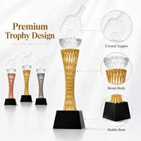 Trophée personnalisé gravé au laser, prix en cristal pour la compétition de pickleball
