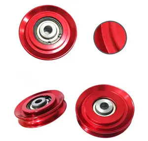 Red durable widely used fitness accessories 73*22.5*10.5 mm aluminum metal wire rope pulley