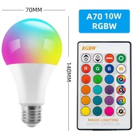 Ampoule LED intelligente RVB chaude 3W 5W 7W 9WV12W 50mm 60mm 70mm 80mm 16 couleurs avec télécommande E27 lampe pour salon B22 Base