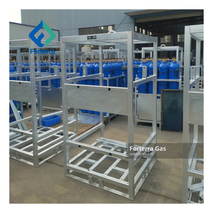 Soporte de Cilindros de <span class=keywords><strong>Gas</strong></span> de Acero Inoxidable para Oxígeno y Helio, Jaula de Almacenamiento de Cilindros de <span class=keywords><strong>Gas</strong></span> para Transporte con Montacargas - Product Image 4