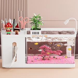 Caixa de Lenços de Mesa com Cesto Hidropônico e Aquário Paisagístico Ecológico de Cerejeira para Casa e Escritório, de Alta Transparência - Product Image 2