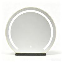 Coiffeuse de bureau pour la maison, style luxe léger, miroir intelligent rotatif avec éclairage, miroir de maquillage LED semi-circulaire populaire