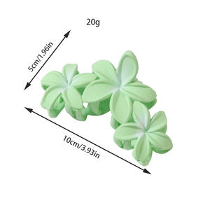 Pinces à cheveux fleuries colorées pour femmes, pinces vintage en forme d'œuf et pinces requin latérales, jolies épingles à cheveux fleuries en plastique - Product Image 3