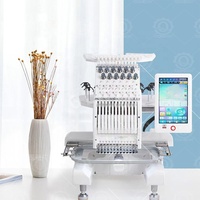 Machine à broder informatisée mini à tête unique 12 aiguilles, prix usine, pour casquettes, chapeaux, vêtements, serviettes, couettes et usage domestique