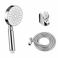 Ensemble de douche à main haute pression avec filtre, en acier inoxydable chromé, support mural réglable et tuyau flexible pour salle de bain