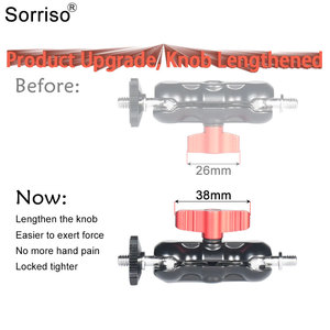 Kẹp nhôm siêu chắc SORRISO hai đầu, tay cần xoay 360 độ mới, ren 1/4 inch và 3/8 inch dành cho camera hành trình, điện thoại, máy ảnh DSLR - Product Image 3