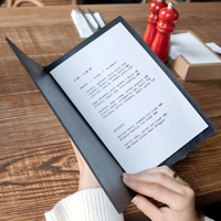 Porte-menus en similicuir double pli avec logo personnalisé estampé à chaud, luxueux, adapté aux restaurants, supports de menus en cuir