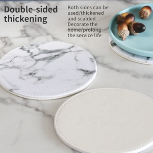 Leasylife 6-Piece Set Leather <strong>Coasters</strong> Protective <strong>Table</strong> <strong>Coasters</strong> for Wooden Furniture Spill-Proof Drink Holders for Restaurants - Product Image 6