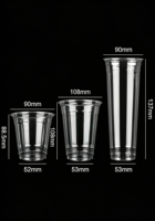 Gobelets en plastique à paroi simple personnalisables avec logo, transparents en PET, 280, 380, 480 ml, pour boissons, café glacé, milkshake, granita, avec couvercles et pailles