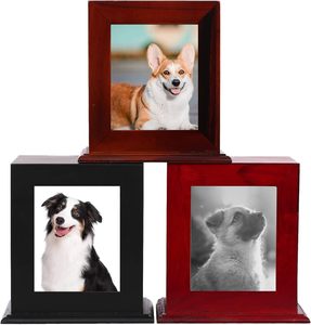 Pet Wood Memorial <strong>Urn</strong> for Ashes Photo Frame Keepsake Box for <strong>Cats</strong> Dogs Caskets for Pets - Product Image 2