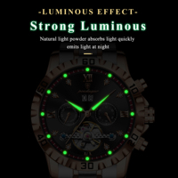 Montre mécanique pour homme Poedagar 1418, montre de luxe pour affaires, lumineuse, étanche, avec date, cadran ajouré, acier inoxydable, automatique