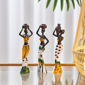Figurine Creative Living Room donna africana Figurine per la decorazione domestica all'ingrosso resina in stile africano fatta a mano arte popolare Africa