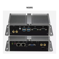 Mini PC Industrial de Cuatro Núcleos para Oficina y Hogar, Host Linux Integrado, Sin Ventilador, Doble Puerto Serie COM, Servidor Ubuntu, Minicomputadora