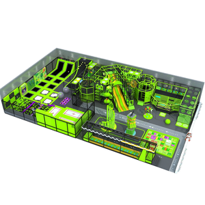 עיצוב מותאם אישית מגרש משחקים מסחרי מקורה טרמפולינה ציוד פארק ילדים אינטראקטיבי עם שקופית גדולה - Product Image 3