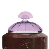 Bonbonnière en marbre rouge naturel avec couvercle en cristal coloré, boîte à bonbons décorative, boîte à bijoux de luxe pour la maison