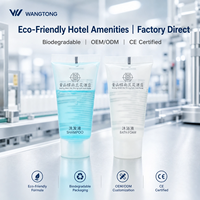 Jetable en gros pas cher biodégradable écologique nourrissant salle de bain hôtel articles de toilette shampooing gel de bain