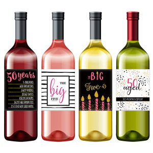 Autocollants décoratifs pour fête d'<span class=keywords><strong>anniversaire</strong></span> en PVC personnalisés Fuda, autocollants pour bière, whisky, boissons, étiquettes de vin, forme irrégulière - Product Image 2
