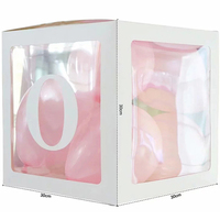 Boîte à lettres transparente en PVC Staraise, boîte à ballons personnalisée avec nom pour la décoration d'une fête d'anniversaire de 1 an, durable, 30x30x30cm
