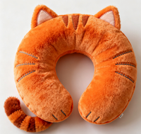 Repose-tête en mousse à mémoire de forme en forme de chat orange 36x26x10CM – Support polyvalent pour le cou, idéal pour canapé, lit et lecture