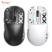Nouvelle souris de jeu sans fil Bluetooth T-WOLF X4 à trois modes, légère, pour e-sport, rechargeable, avec autocollant antidérapant