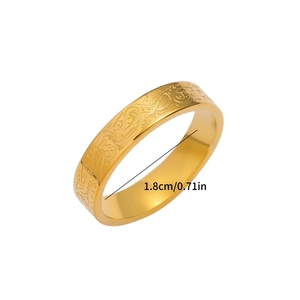 Bague de mode en acier inoxydable avec calligraphie Ayatul Kursi, motif arabe simple du Coran islamique, pour hommes et femmes, vente en gros, nouveauté Aïd - Product Image 4