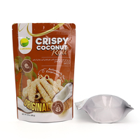 Vente chaude, sachet debout personnalisé imprimé de qualité alimentaire pour les collations, le café, les aliments pour animaux de compagnie, les cosmétiques, plusieurs tailles, sachet refermable jetable