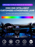 Intérieur universel de voiture 12V LED Fiber Optic RGB Symphony Chasing Light Strings App/Remote Control Sync Music Ambient Lighting