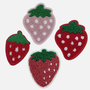 Patchs brodés personnalisés thermocollants et cousus à la main, motifs mignons fraise, cerise, citrouille d'Halloween, serviette, vente en gros - Product Image 2