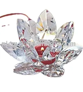 Helder Glas Lotus Bloem Kaarshouder Voor Wedding Party Supply