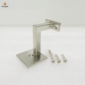 Wholesale Wall Mounted Brushed Nickel Handrail Brackets for Wood Handrail Factory Direct with Square Base