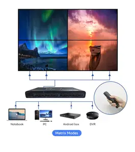 Video Processor Wall 4K60 Video Switcher Broadcast Live Streaming 4 In 4 Out High Quality Video Processor 1x4 2x4 3x4 4x4 Video Wall Controller