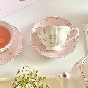 French <strong>Flower</strong> <strong>Ceramic</strong> Coffee Mug and Saucer Set Vintage Rose Rabbit <strong>Ceramic</strong> Tea <strong>Pot</strong> - Product Image 4