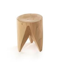 Table d'appoint ronde en bois massif style Wabi-Sabi Purelog, pour canapé ou coin, design pour gîte design