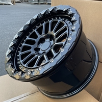 Jantes Beadlock Forgées Sur Mesure 15 17 18 Pouces Noir Brillant 5x114.3 5x120 Jantes en Alliage Concaves pour Voitures SUV Pick-up Tout-Terrain et Course