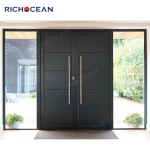 <span class=keywords><strong>Porte</strong></span> d'entrée avant en aluminium au design moderne Richocean Portes d'entrée principales résidentielles extérieures en métal avec longue poignée - Product Image 3