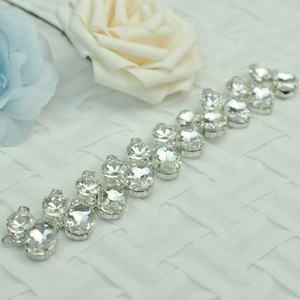 Embellissements <span class=keywords><strong>en</strong></span> cristal de belle conception nuptiale de conception unique avec le petit anneau pour des WRE-291 de robe - Product Image 2