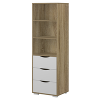 Chêne et blanc 6 tiroirs Double poitrine commode salon chambre vêtements tiroir assemblé commode rangement organisateur armoire