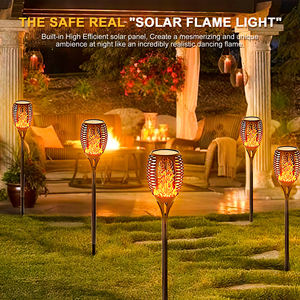 IP65 Étanche LED Guirlande Lumineuse Solaire Flamme Torche Patio Jardin Route Paysage pour Extérieur En Plastique Lampe Batterie Alimentation - Product Image 5
