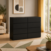 Commode contemporaine européenne à 8 tiroirs en bois aggloméré, gain de place, sans poignées, écologique, pour chambre d'hôpital
