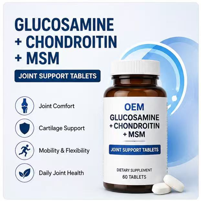 OEM Glucosamine + Chondroitin + MSM Joint Support Tablets 1500mg Glucosamine HCl, 1200mg Chondroitin Sulfate, 500mg MSM